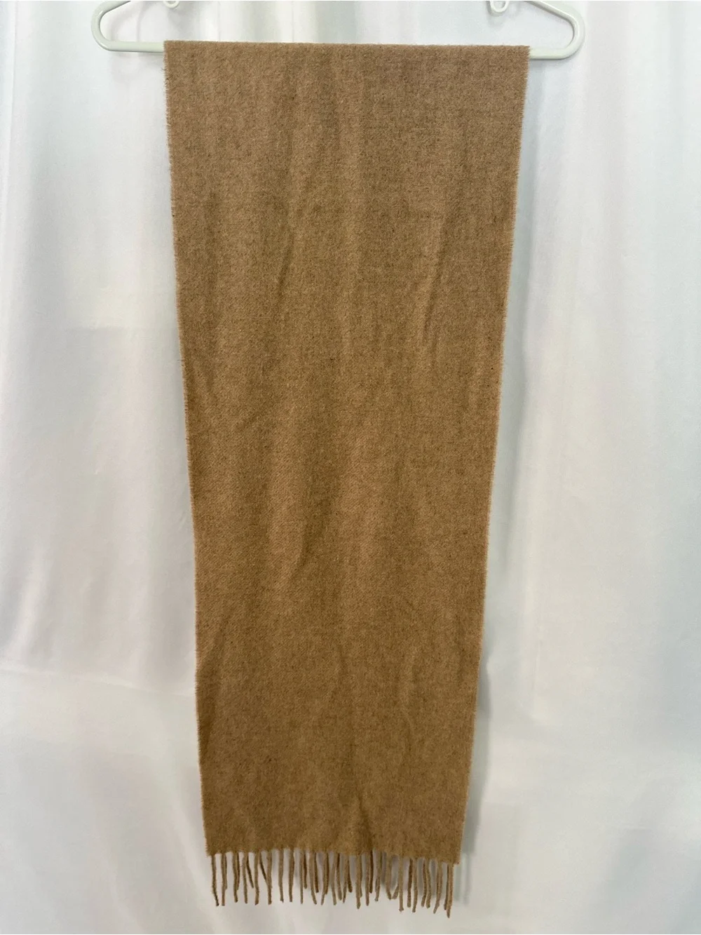 Pure Cashmere 100% Cashmere Camel Fringe Scarf – Made in Italy (1373)